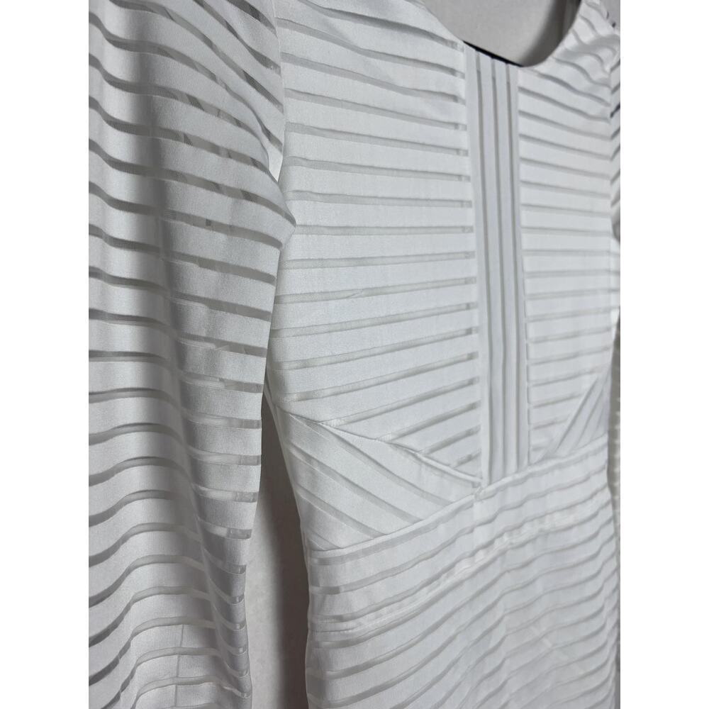 Charlotte Russe White Long Sleeve Striped Mini Dress Size Small Open Back - Picture 4 of 9